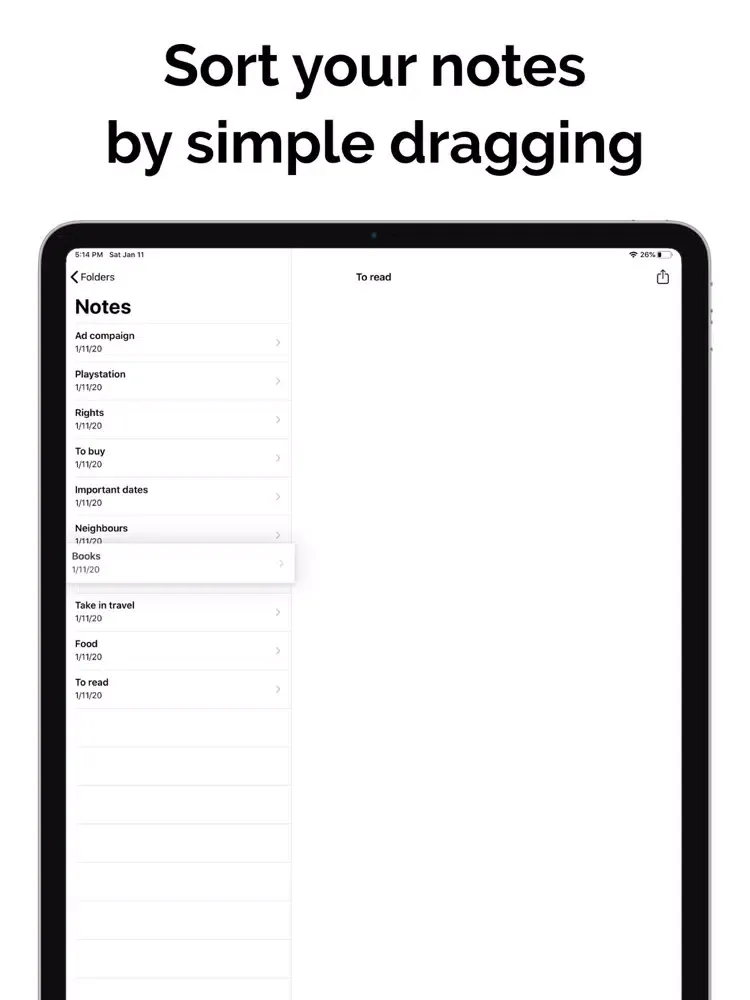 Minimal Notes iPad  سکرین شاٹس