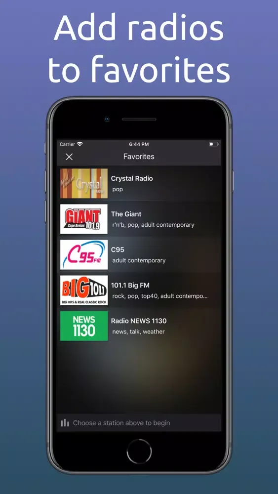 Captures d'écran de myTune Radio Canada FM, AM