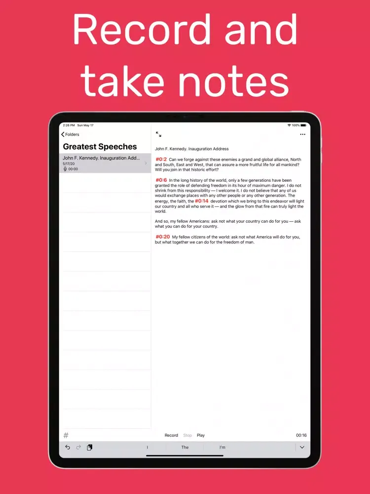 Audio Notes: Voice Recorder iPad 應用截圖