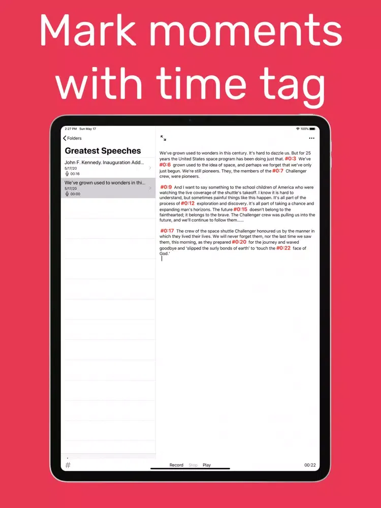 Audio Notes: Voice Recorder iPad 應用截圖