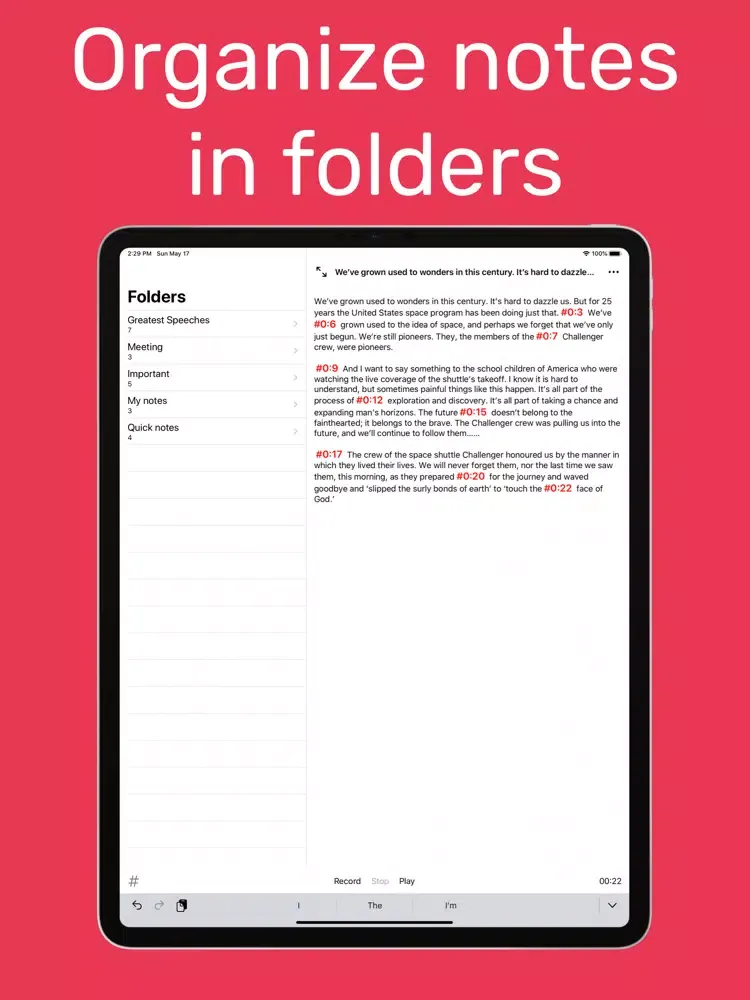 Audio Notes: Voice Recorder iPad 應用截圖