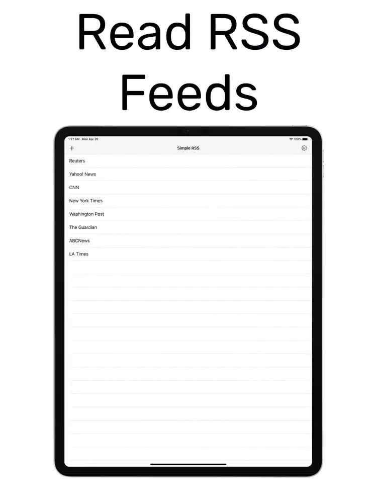 Simple RSS Feed Reader iPad  Screenshots