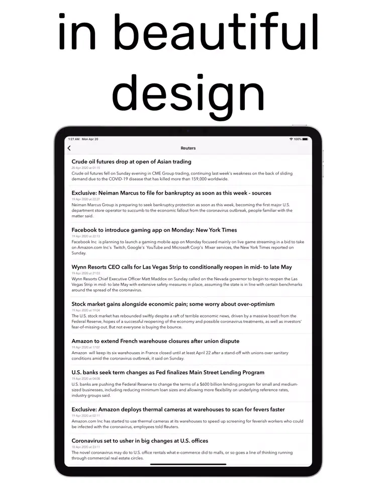 Simple RSS Feed Reader iPad  Screenshots