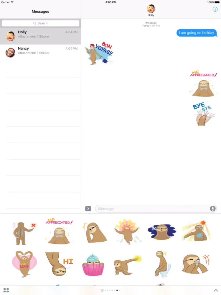Capturas de tela do Andy the Sloth - Lazy Stickers iPad 