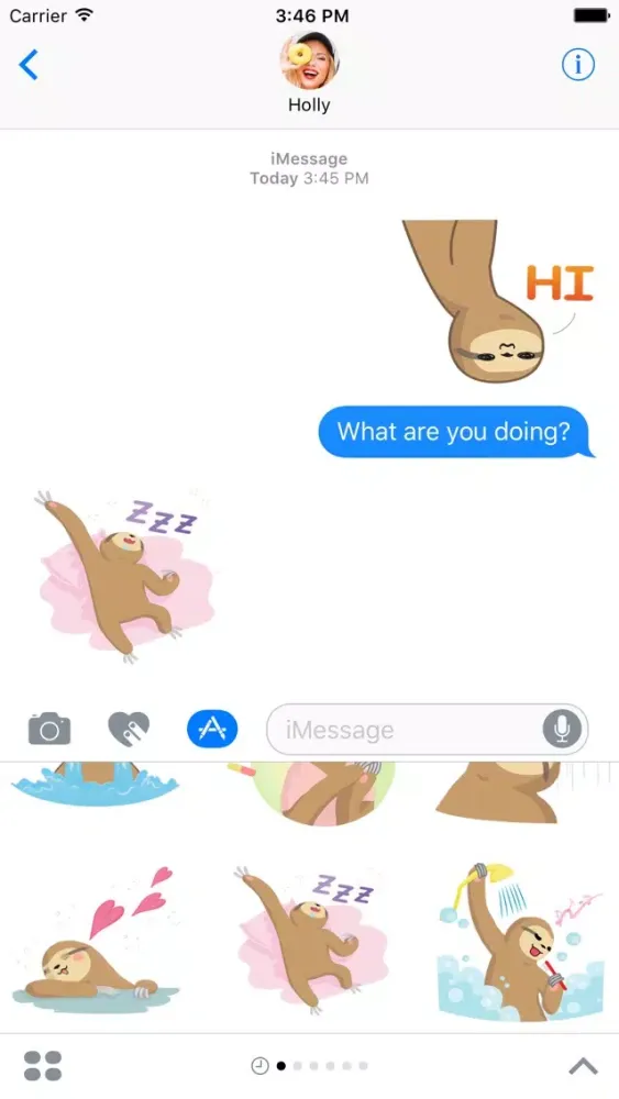 Capturas de tela do Andy the Sloth - Lazy Stickers