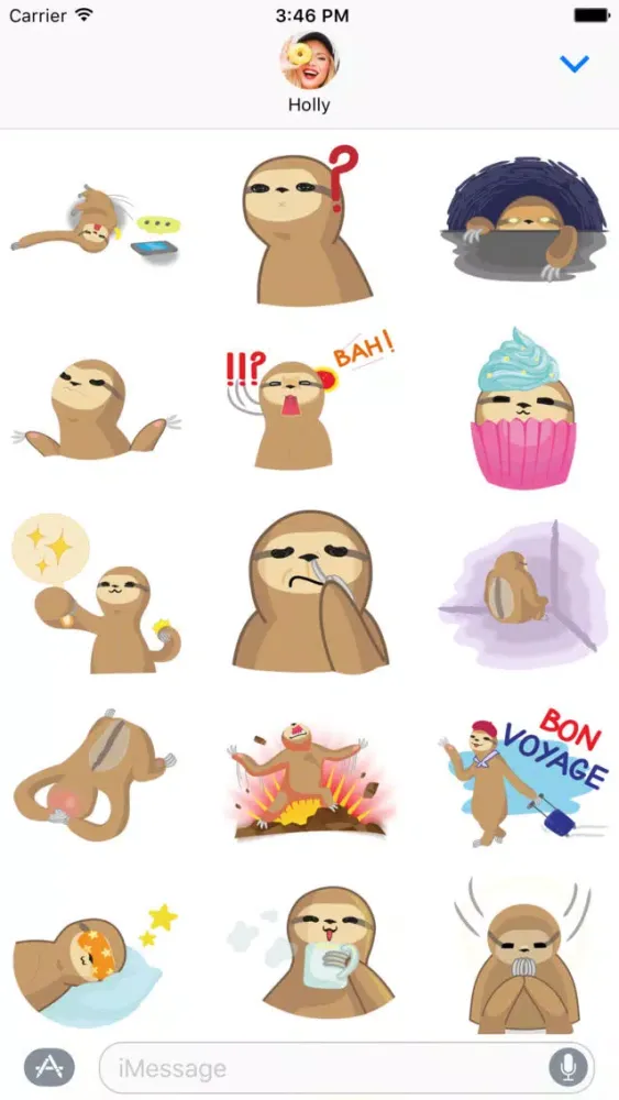 Capturas de tela do Andy the Sloth - Lazy Stickers