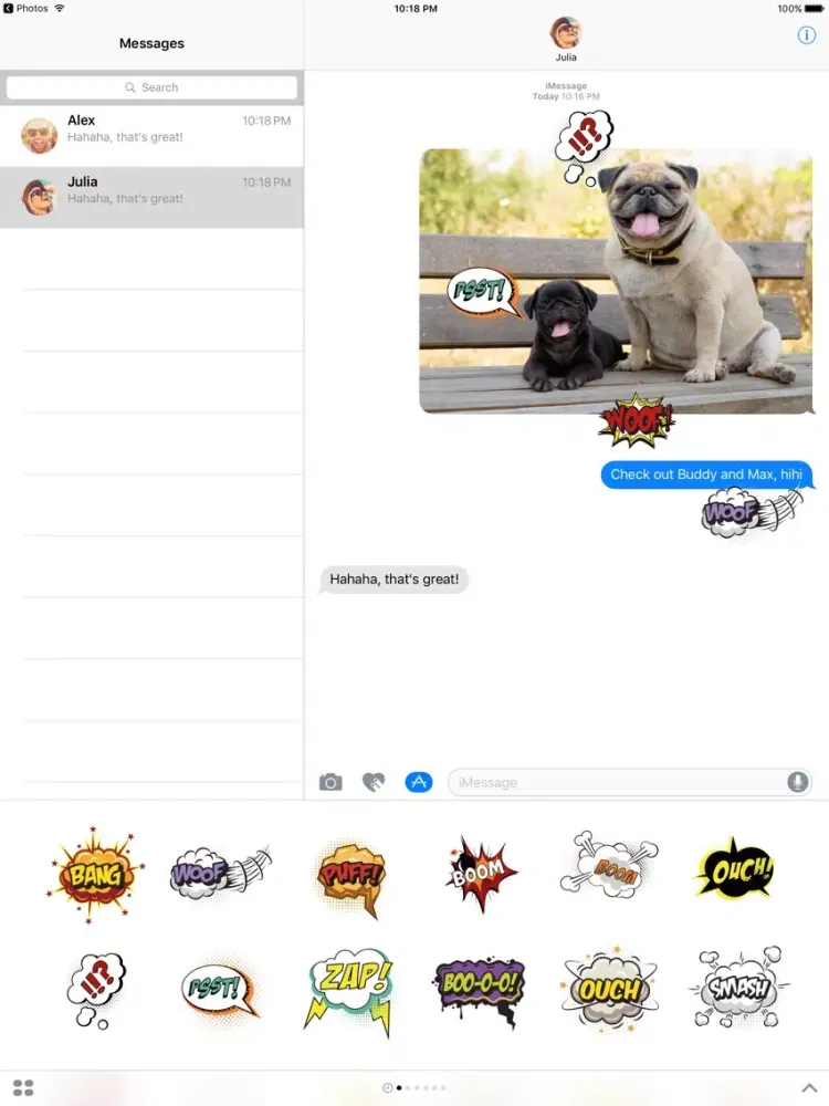 Скриншоты Comic Text Stickers for iMessage iPad 