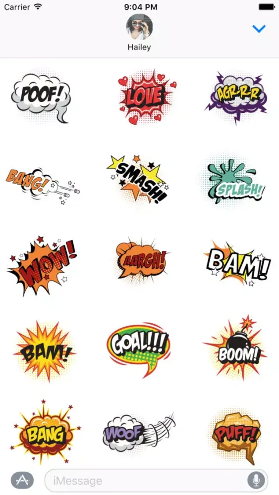 Скриншоты Comic Text Stickers for iMessage