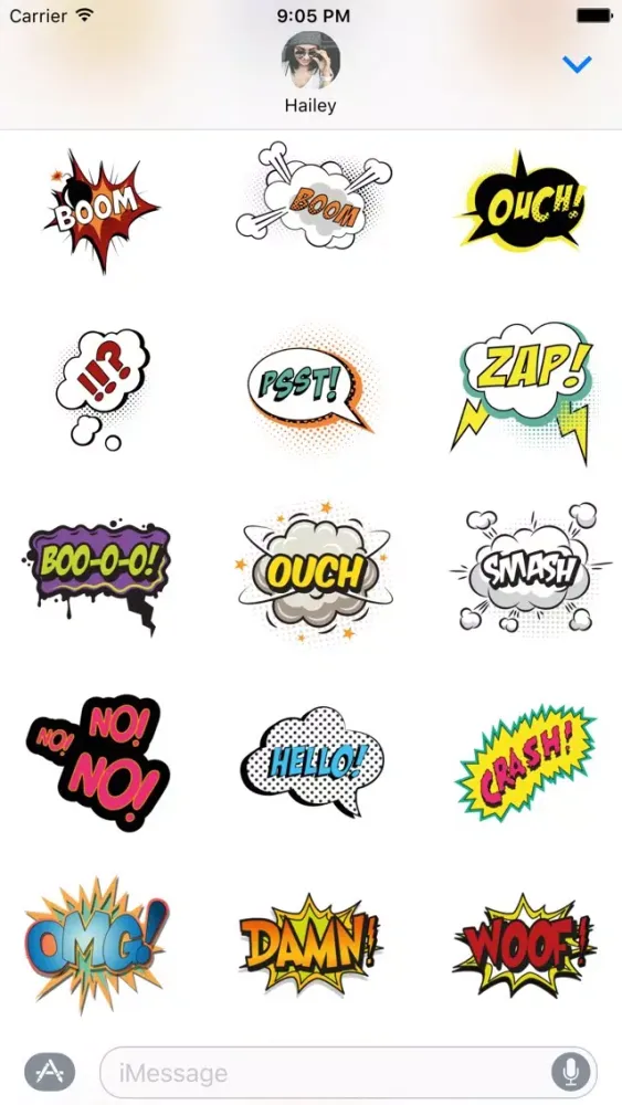 Скриншоты Comic Text Stickers for iMessage