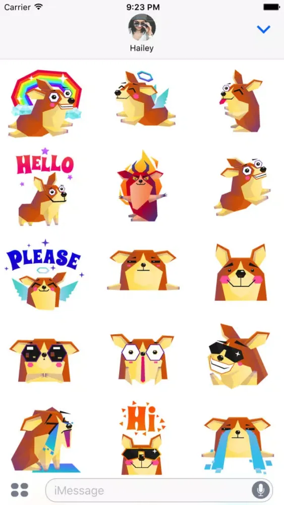 Capturas de tela do Corgi Emoji Stickers