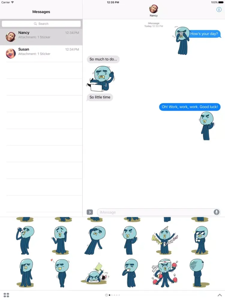 Cranky Octo - Octopus Stickers iPad 应用截图