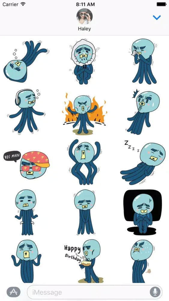 Cranky Octo - Octopus Stickers应用截图