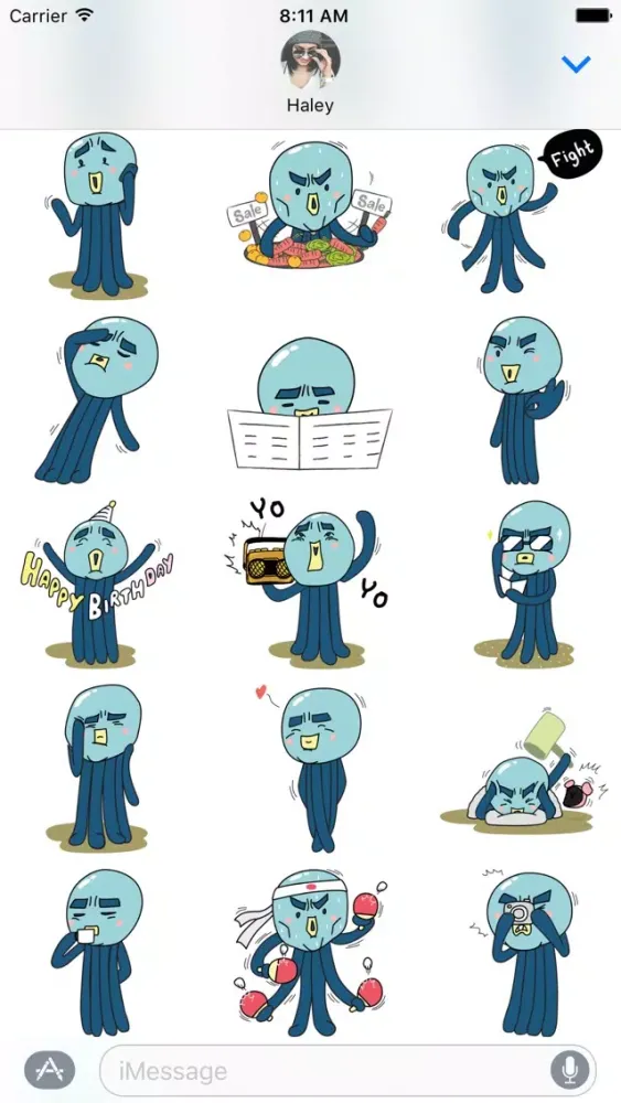 Cranky Octo - Octopus Stickers应用截图