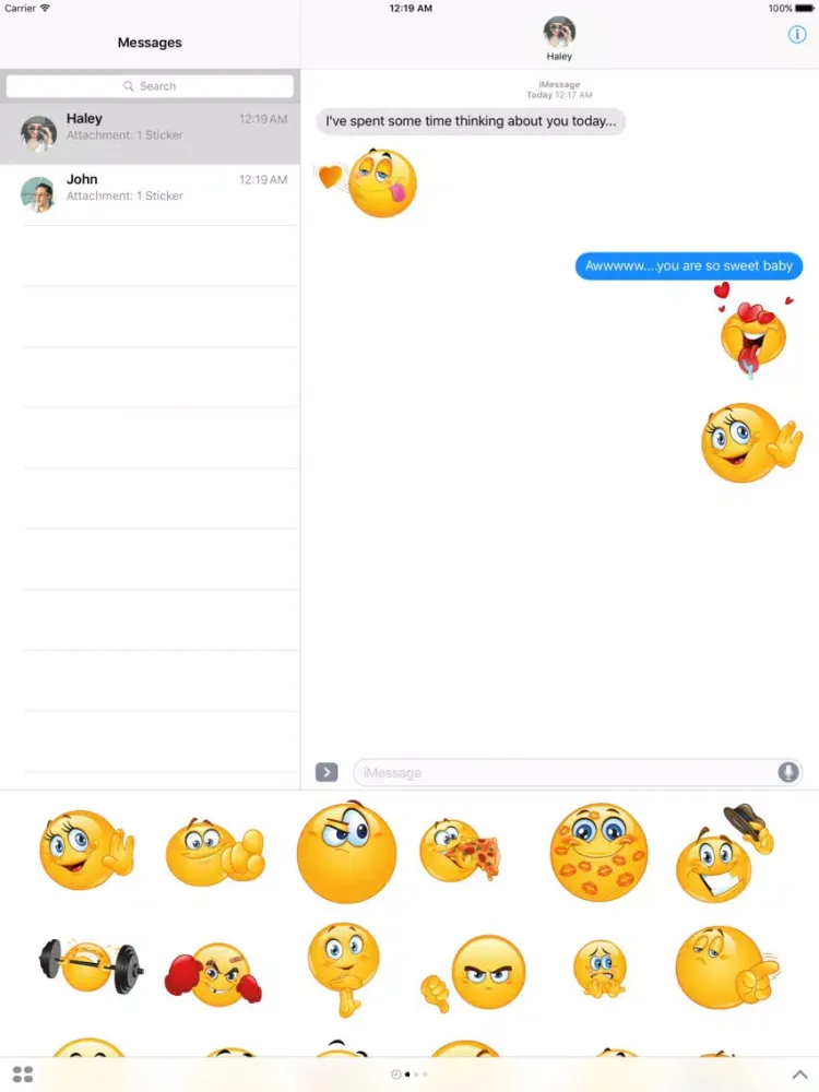 Ảnh chụp màn hình của Flirty Animated Emoji – Stickers for iMessage iPad 