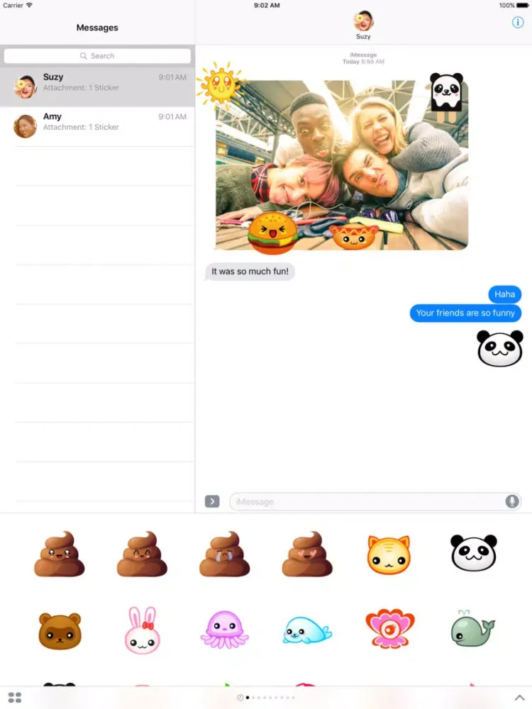 Captures d'écran de Kawaii Stickers - Cute Anime Emoji for iMessage iPad 