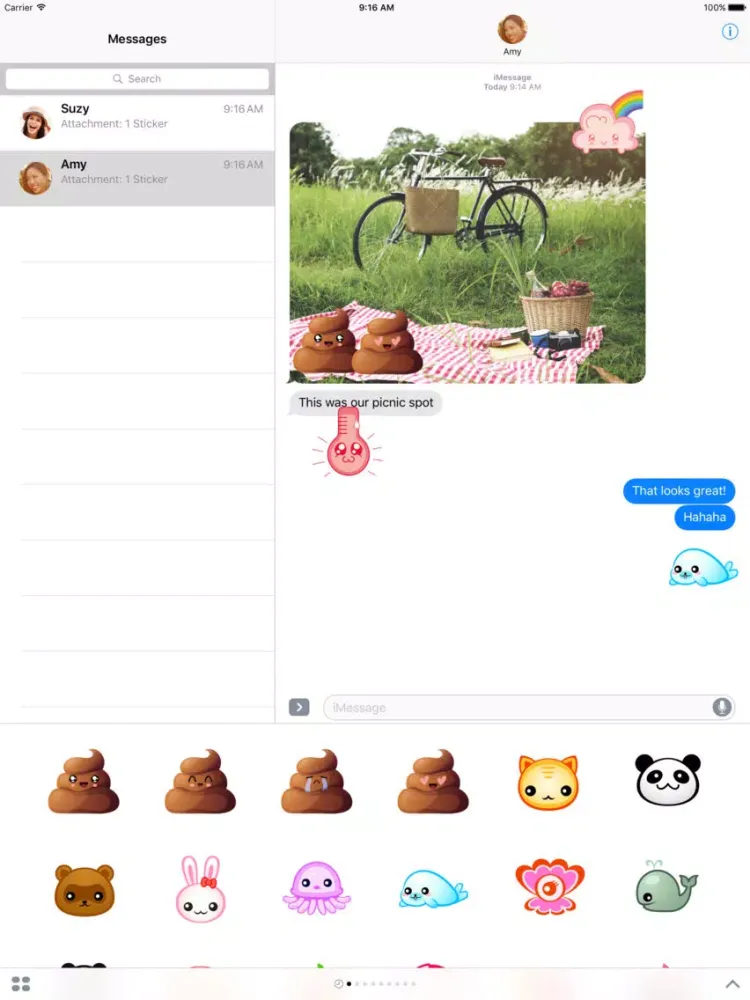 Captures d'écran de Kawaii Stickers - Cute Anime Emoji for iMessage iPad 