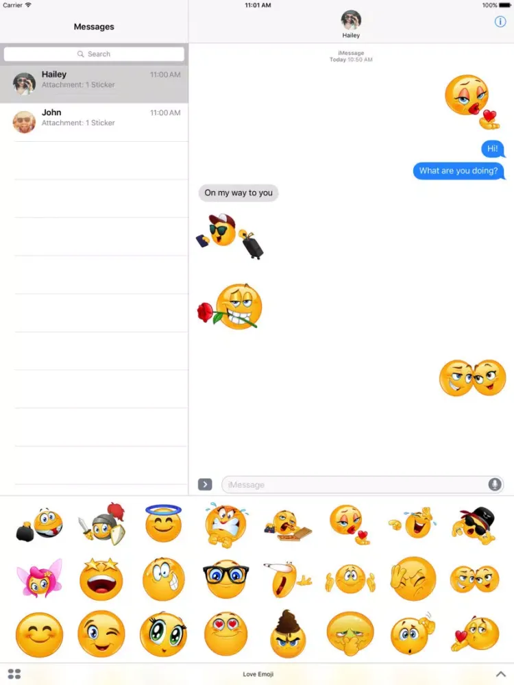 ภาพหน้าจอของ Love Stickers Emoji iPad 
