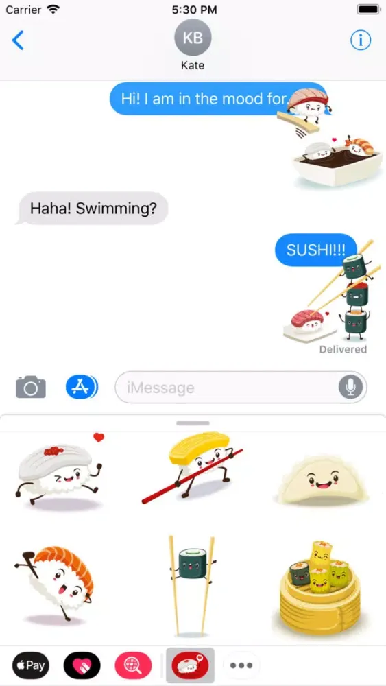 Funny Sushi Stickers应用截图