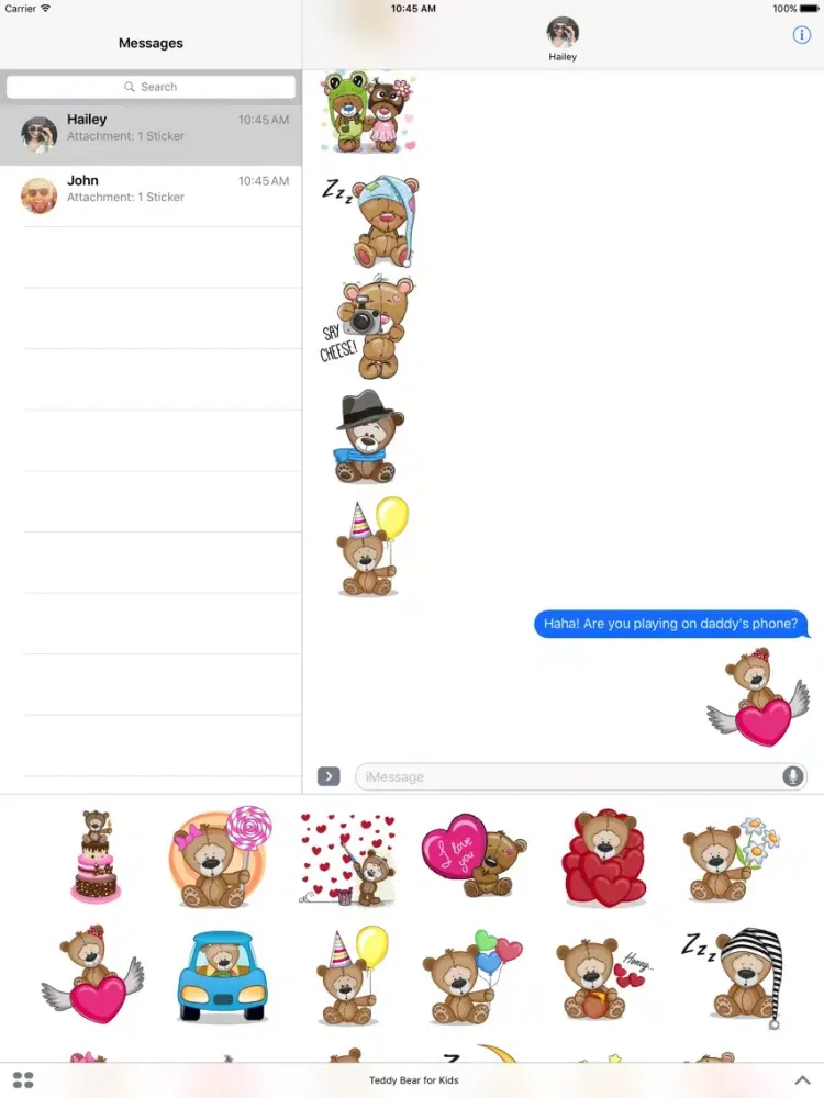 Teddy Bear for Kids Stickers iPad  স্ক্রিনশট