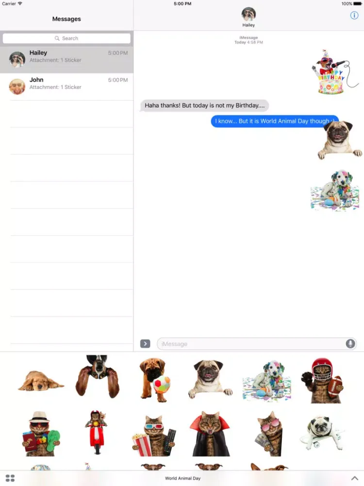 World Animal Day - Stickers iPad 应用截图