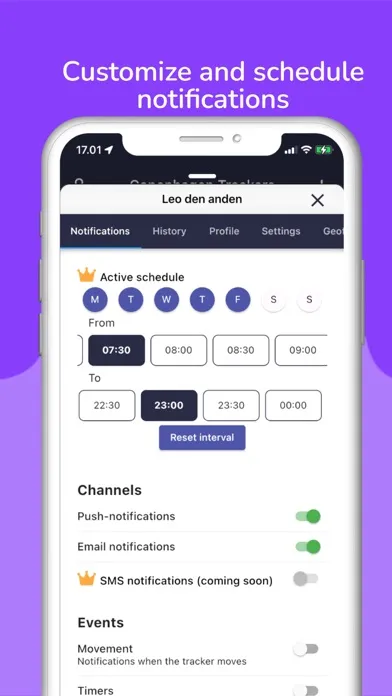 Tangkapan layar CPH Trackers