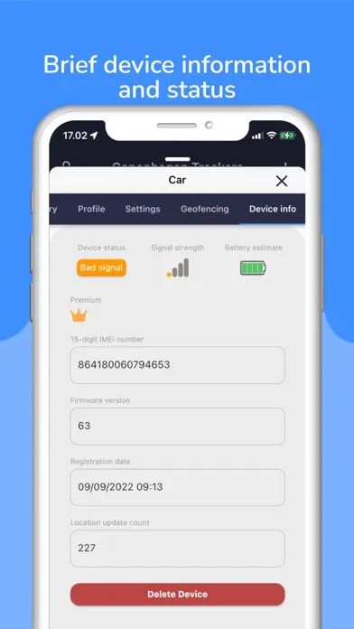 Tangkapan layar CPH Trackers
