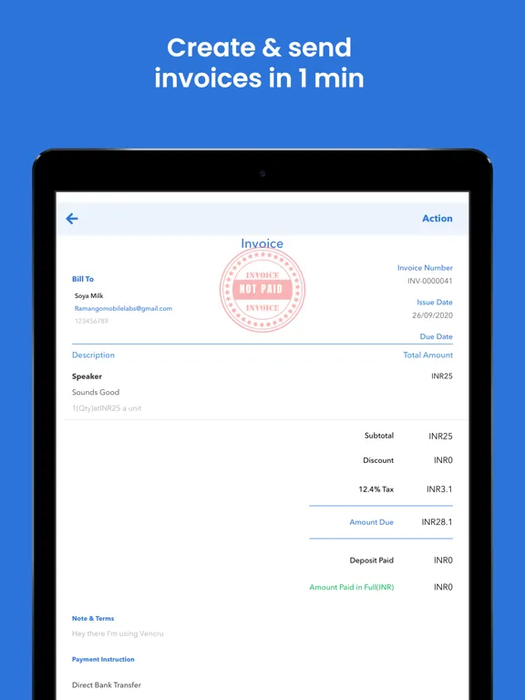 Captures d'écran de Vencru: Invoicing & Accounting iPad 