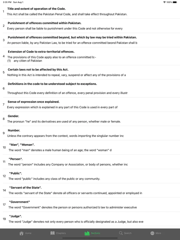PPC Pakistan Penal Code 1860 iPad 应用截图