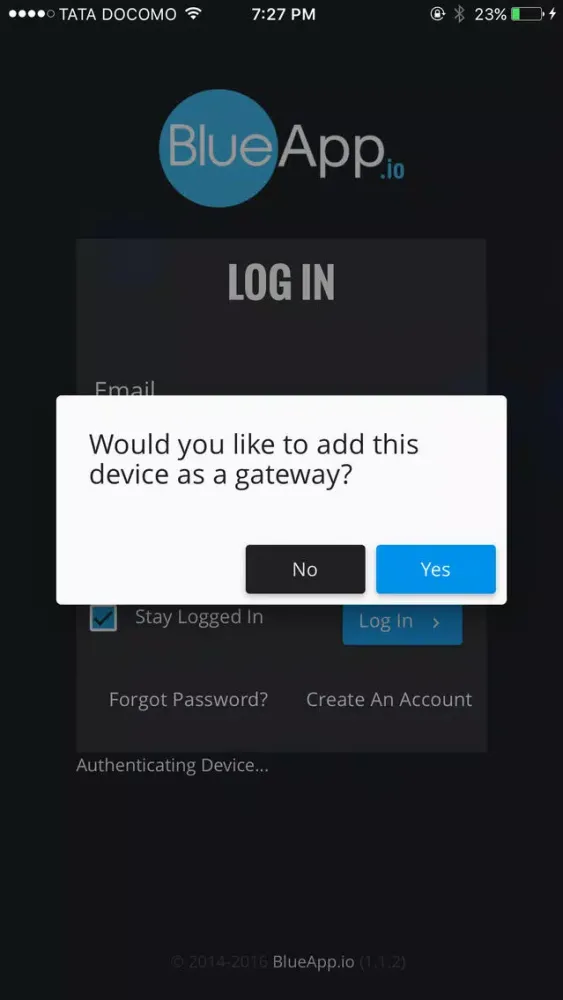 Capturas de tela do BlueApp.io