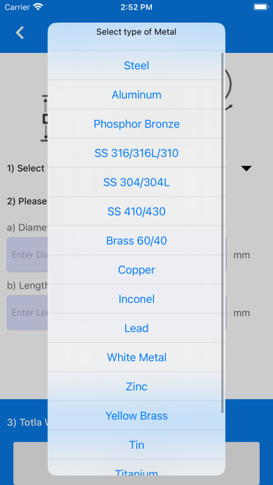 Скриншоты Metal Weight Calculator ٭
