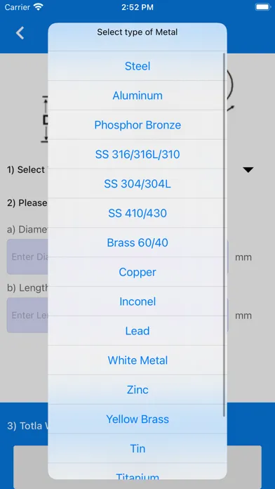 Metal Weight Calculator ٭ Screenshots