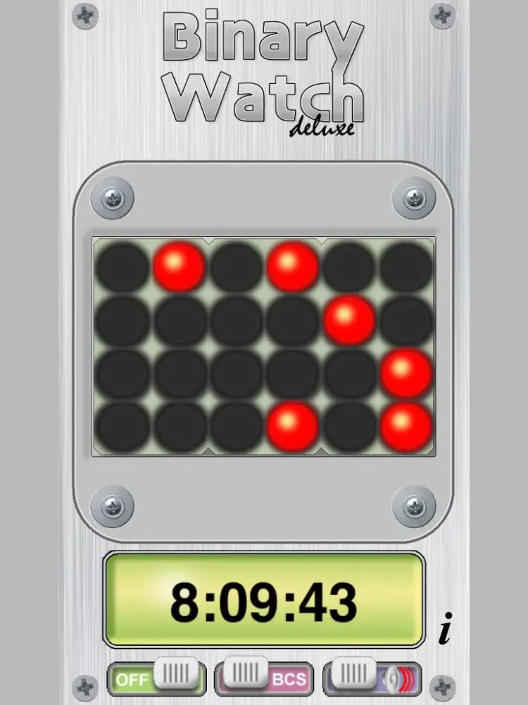 Tangkapan skrin Binary Watch Deluxe iPad 