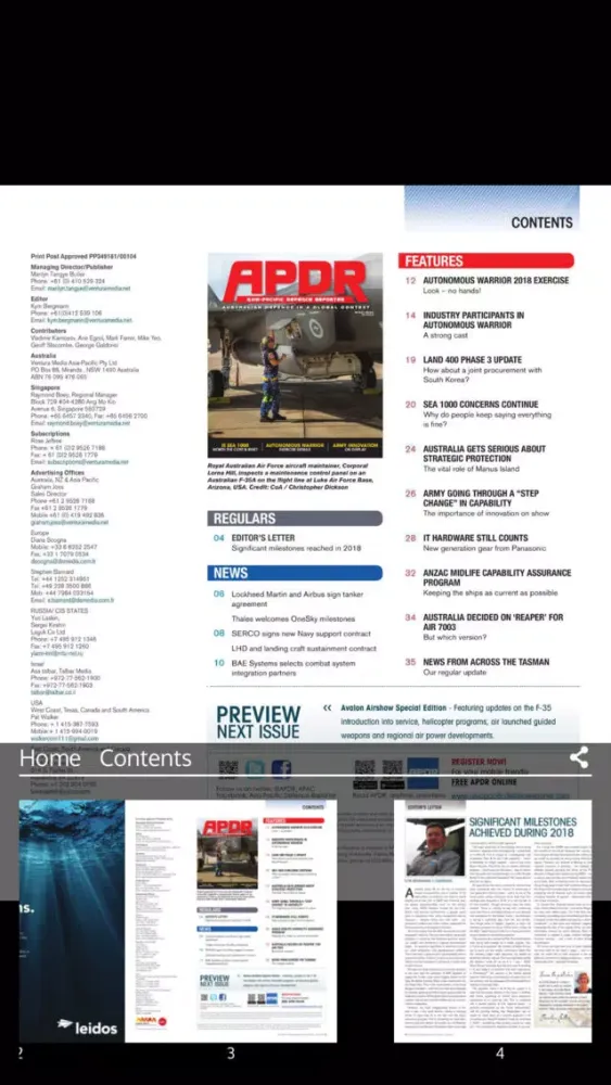ภาพหน้าจอของ Asia Pacific Defence Reporter