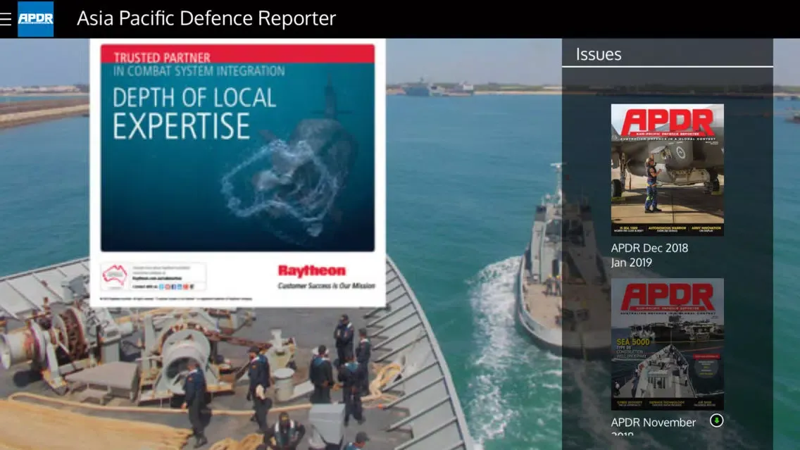 ภาพหน้าจอของ Asia Pacific Defence Reporter