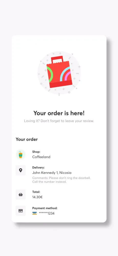 efood delivery スクリーンショット