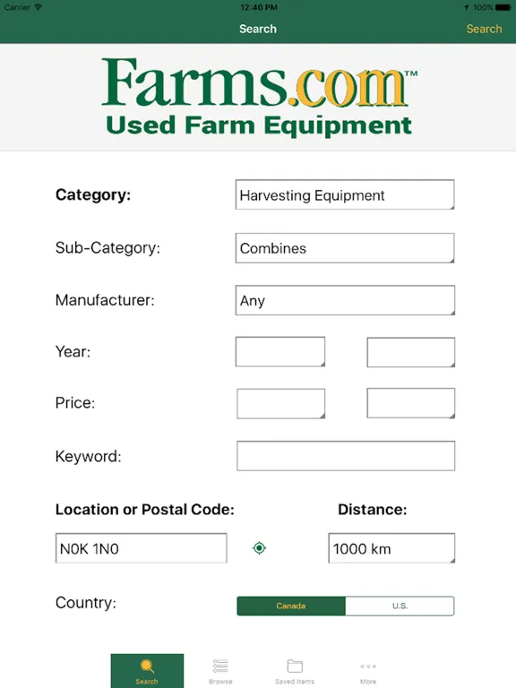 Capturas de pantalla de Farms.com Used Farm Equipment iPad 