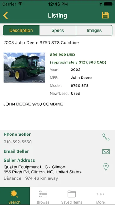 Capturas de pantalla de Farms.com Used Farm Equipment