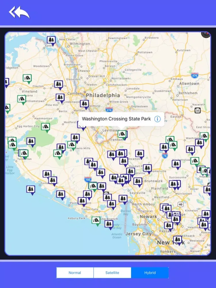 Tangkapan skrin New Jersey Camping&State Parks iPad 