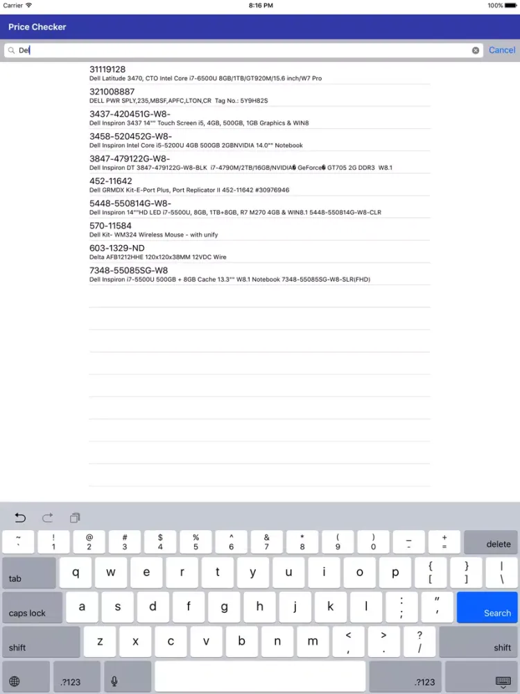 BS Price Checker iPad  스크린샷