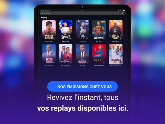 Tangkapan layar My NCI TV iPad 