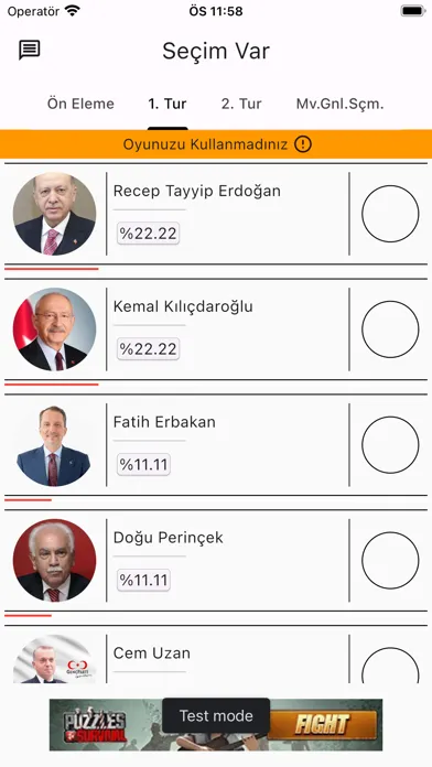 Tangkapan skrin Seçim Var