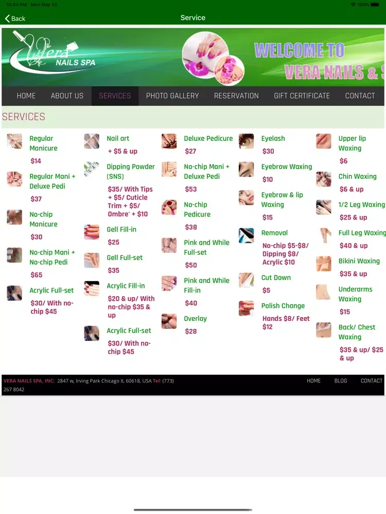 Vera Nails & Spa iPad स्क्रीनशॉट