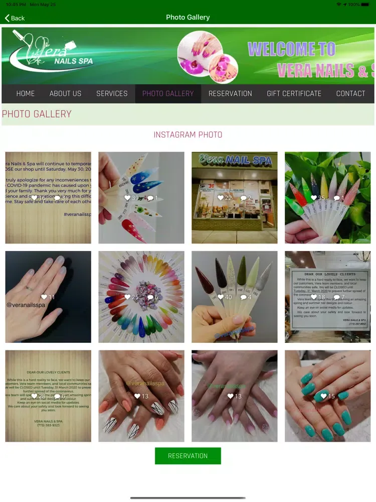 Vera Nails & Spa iPad स्क्रीनशॉट