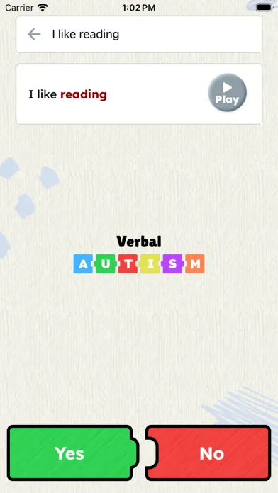 Ảnh chụp màn hình của Verbal AUTISM Plus