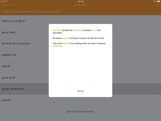 VerbBusters Phrasal Verbs iPad  スクリーンショット