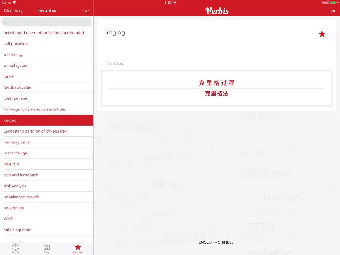تصاویر Verbis Termes de Finance FR-CH iPad 