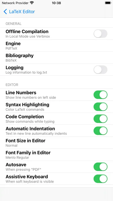 Ảnh chụp màn hình của VerbTeX LaTeX Editor