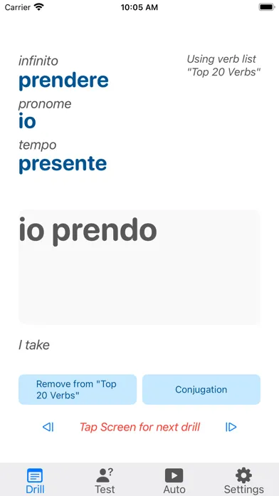 Verbi - Italian Verb Trainer स्क्रीनशॉट