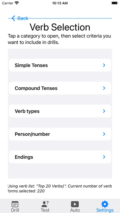 Verbi - Italian Verb Trainer स्क्रीनशॉट
