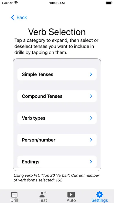 Скриншоты Verbes - French Verb Trainer